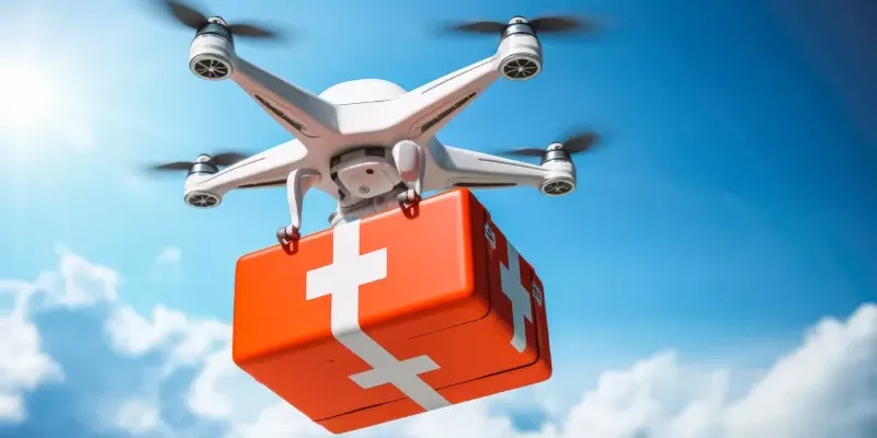 Hartstilstand: drones leveren een defibrillator af voor de ziekenwagen arriveert